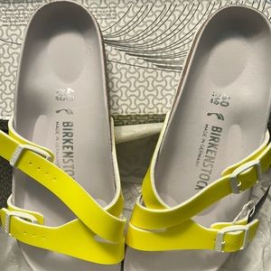 Birkenstock yao balance neon yellow sandals 40 nib